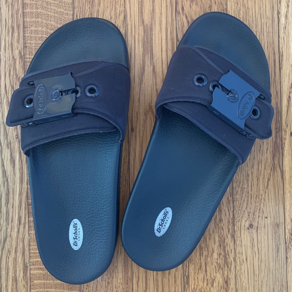 Dr. Scholl’s Navy Blue Buckle Slide Sandals